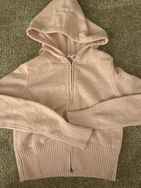 Garage Light Pink Hooded Zip Cardigan